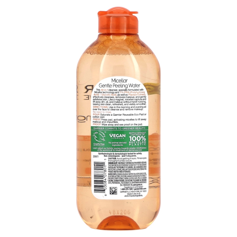Garnier, SkinActive, мицеллярная вода для деликатного пилинга, 400 мл (13,5 жидк. унц.)