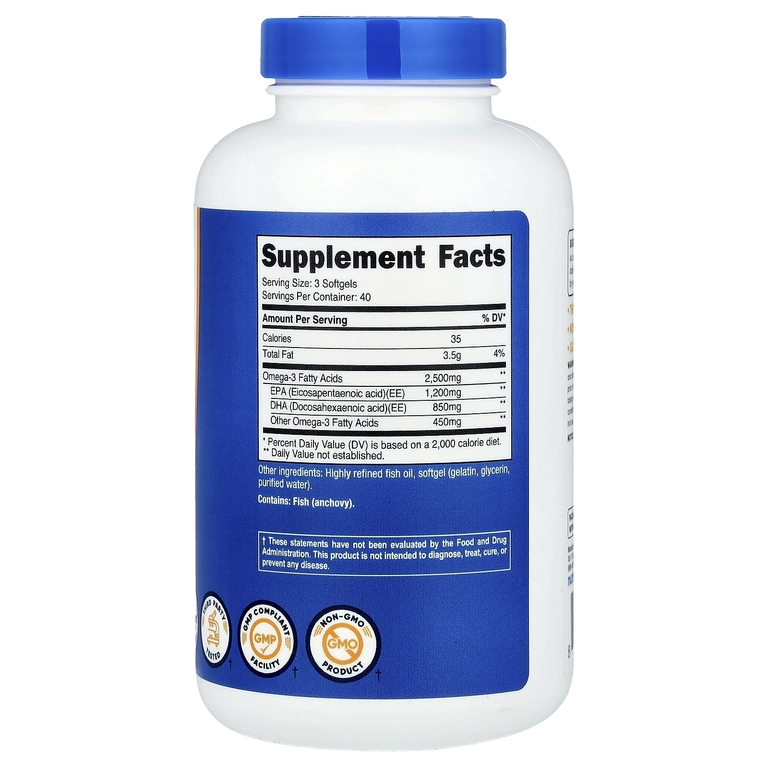Nutricost, омега-3, 120 капсул