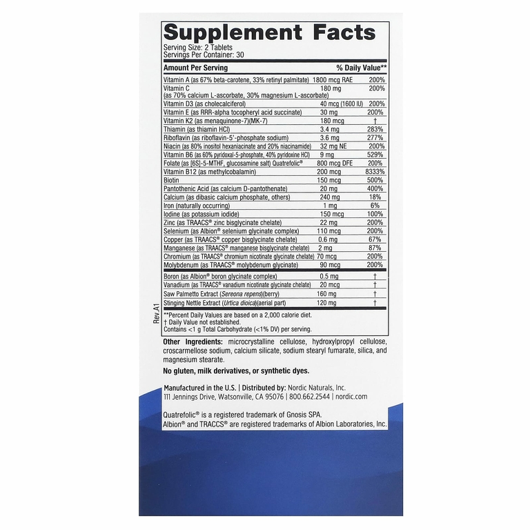 Nordic Naturals, Мультивитамины для мужчин, с повышенной силой действия, 60 таблеток