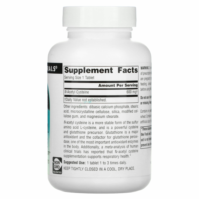 Source Naturals, N-ацетилцистеин, 600 мг, 120 таблеток