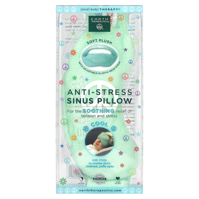 Earth Therapeutics, Подушка для носовых пазух, антистрессовая, зеленая, 1 шт.