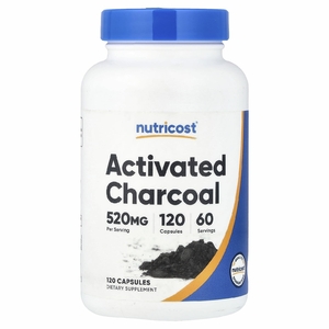 Nutricost, Активированный уголь, 120 капсул (260 мг на капсулу)