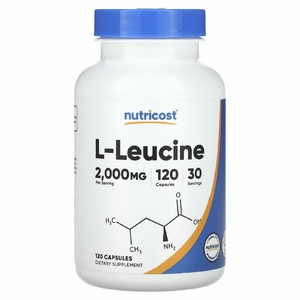 Nutricost, L-лейцин, 2000 мг, 120 капсул (500 мг в 1 капсуле)