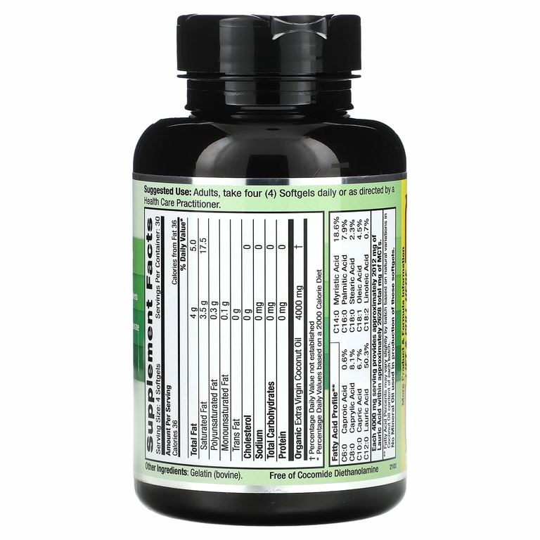 Emerald Laboratories, Кокосовое масло, 120 мягких таблеток (Товар снят с продажи) 