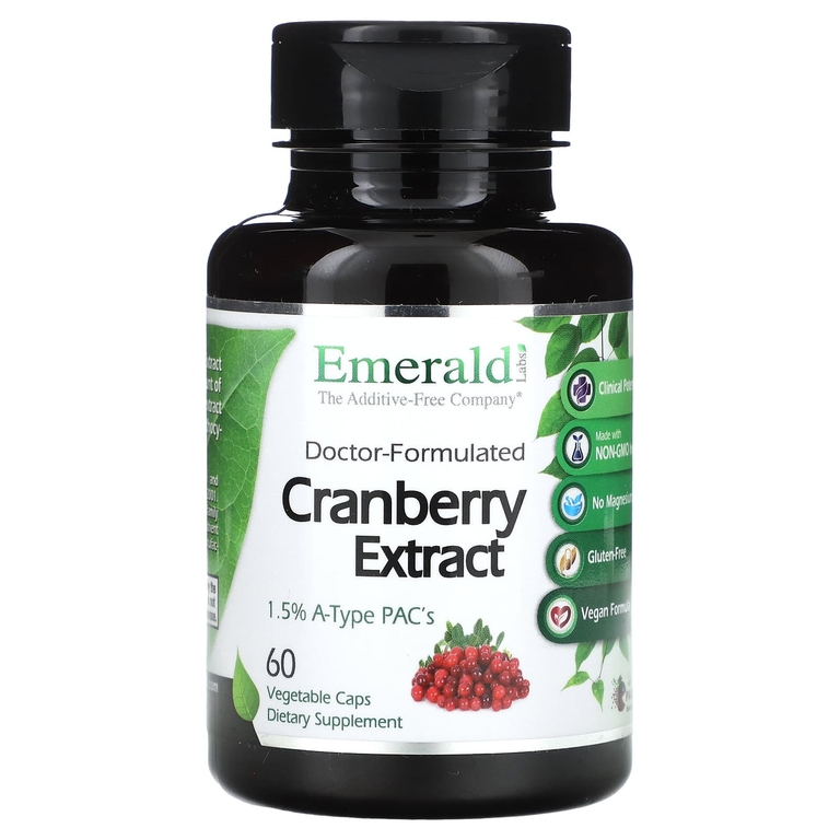 Emerald Laboratories, Экстракт клюквы, 60 растительных капсул (250 мг в капсуле)