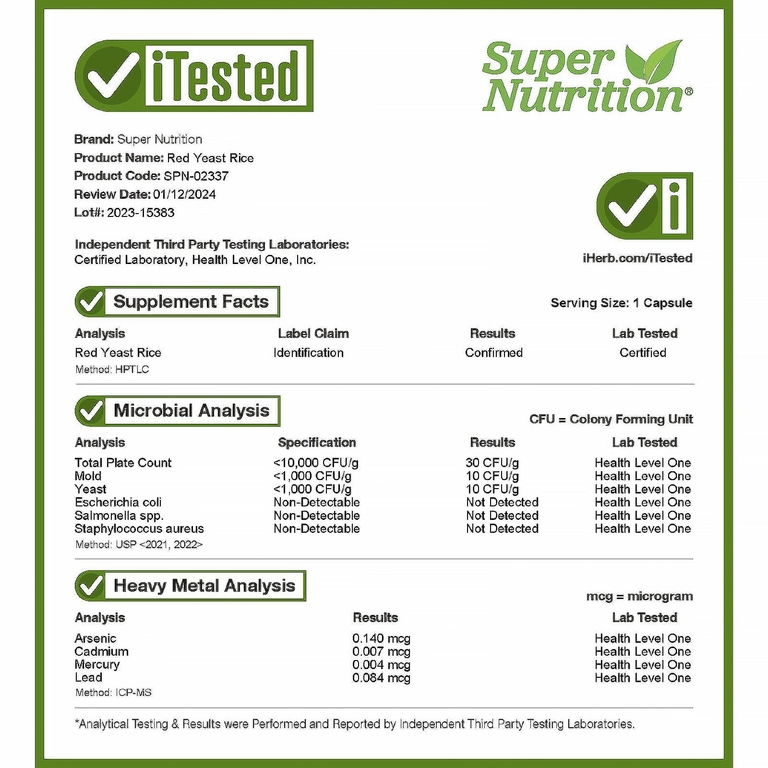 Super Nutrition, красный ферментированный рис, 600 мг, 120 растительных капсул