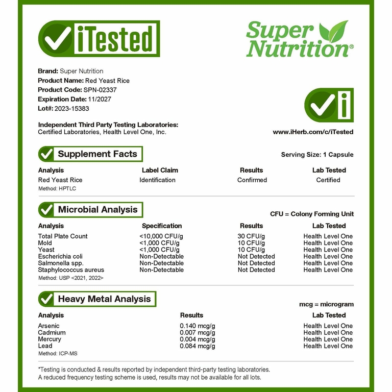 Super Nutrition, красный ферментированный рис, 600 мг, 120 растительных капсул