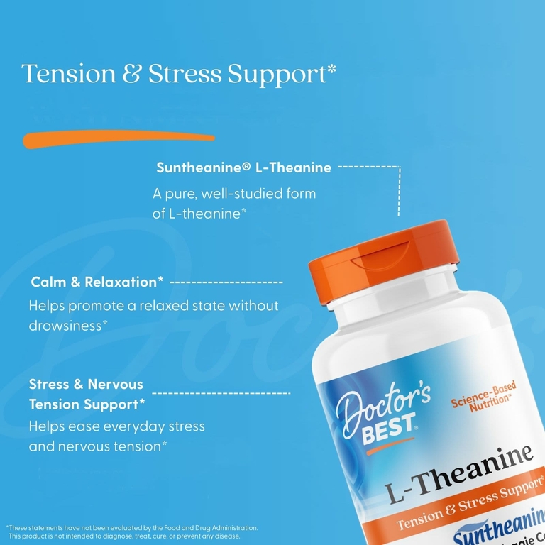 Doctor's Best, L-теанин, 150 мг, 90 вегетарианских капсул