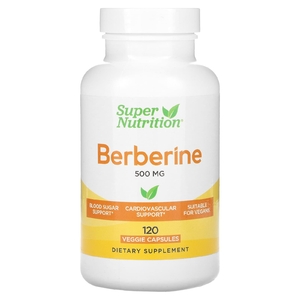 Super Nutrition, берберин, 500 мг, 120 растительных капсул