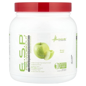 Metabolic Nutrition, ESP® Pre-Workout, зеленое яблоко, 300 г