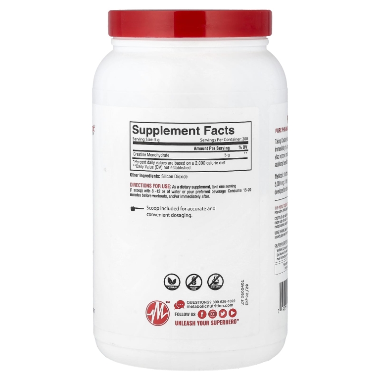 Metabolic Nutrition, Креатин, без добавок, 1000 г (35,27 унции)