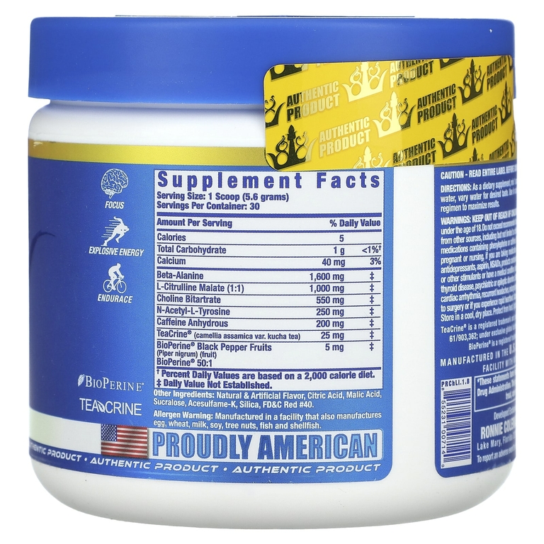 Ronnie Coleman, Vital Edition, PreXS, вишневый лаймад, 162 г (5,71 унции) (Товар снят с продажи) 
