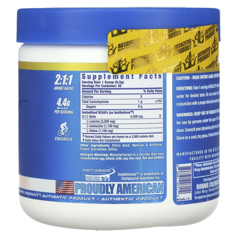 Ronnie Coleman, Vital Edition, BCAA XS, добавка со вкусом лимонных мармеладок, 189 г (6,67 унции)