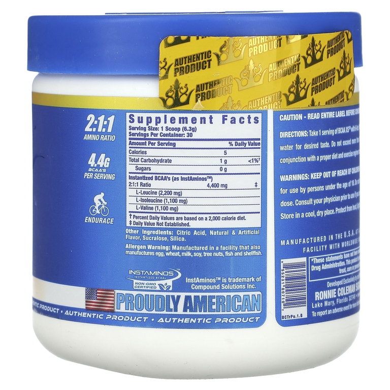 Ronnie Coleman, Vital Edition, BCAA XS, добавка со вкусом тропического пунша, 189 г (6,67 унции)