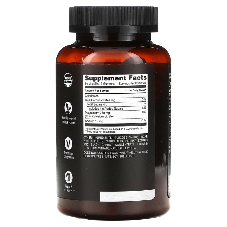 YumVs, Жевательные мармеладки Strong Earth, цитрат магния, малина и персик, 90 жевательных таблеток
