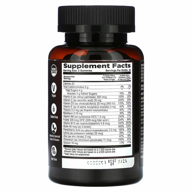 YumVs, Strong Earth Kids, органические жевательные мармеладки, мультивитамины, ягоды, 60 жевательных таблеток