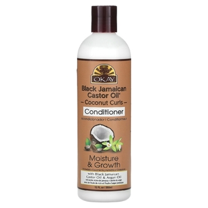 Okay Pure Naturals, Черное ямайское касторовое масло, кокосовые локоны, кондиционер, 355 мл (12 жидк. Унций)