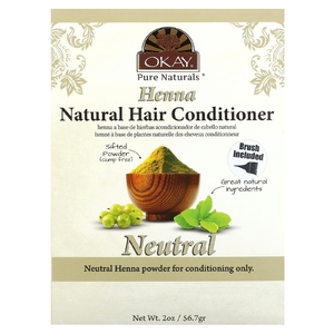 Okay Pure Naturals, Хна, натуральный кондиционер для волос, нейтральный, 56,7 г (2 унции)