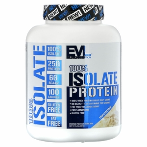 EVLution Nutrition, 100% изолят протеинового порошка, без добавок, 2268 кг (5 фунтов) (Товар снят с продажи) 