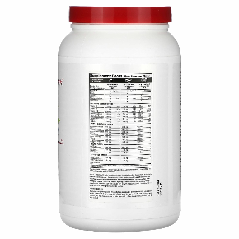 Metabolic Nutrition, PSP, предтренировочный комплекс, голубая малина, 672 г (23,7 унции)