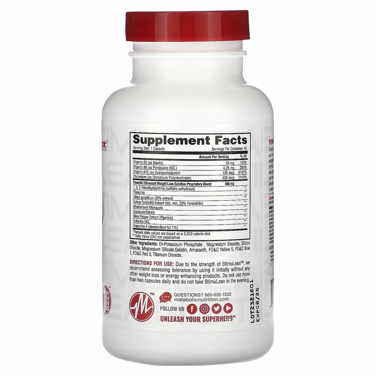 Metabolic Nutrition, Stimulean, 45 капсул
