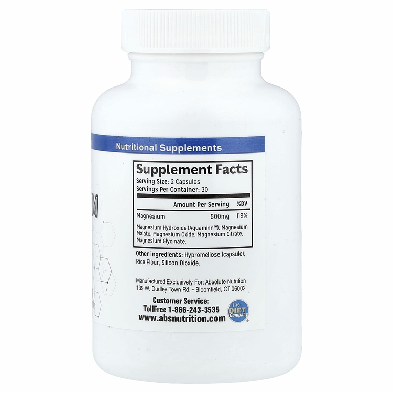 Absolute Nutrition, Комплекс магния, 60 капсул (250 мг в каждой капсуле)