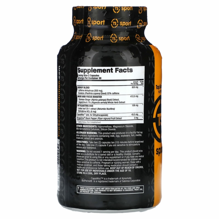 Top Secret Nutrition, Ab Igniter, черный, 60 растительных капсул (Товар снят с продажи) 