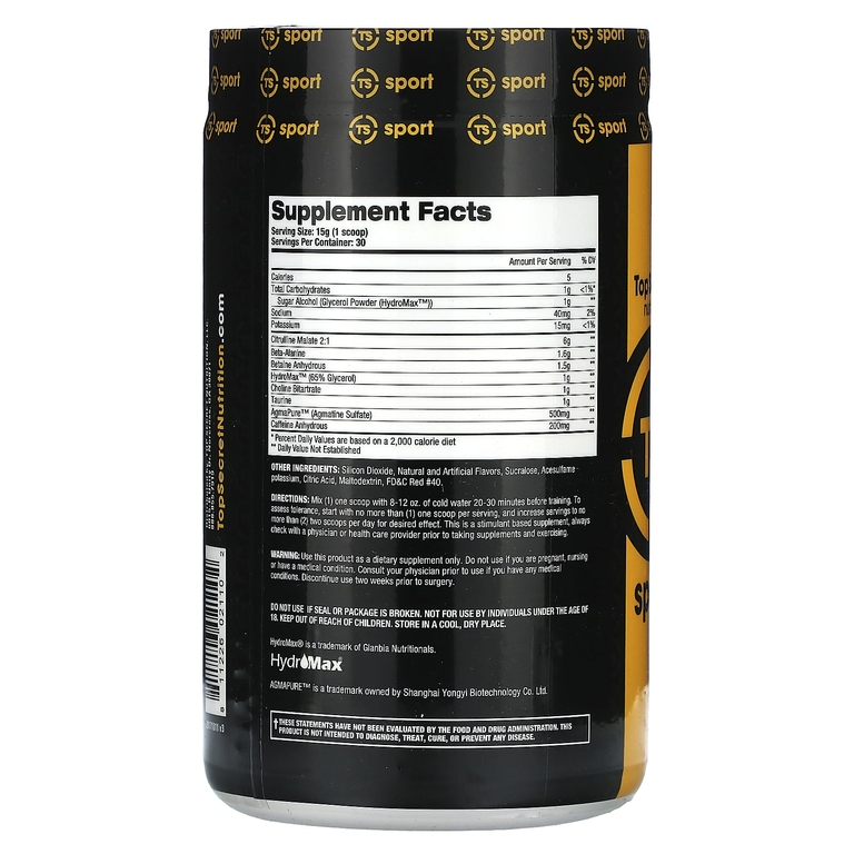 Top Secret Nutrition, Sport, Pump Igniter Black, эффективное средство перед тренировкой, розовый лимонад, 450 г (15,8 унции)