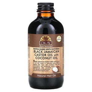 Okay Pure Naturals, Натуральное масло для волос, для темных волос, 118 мл (4 жидк. унц.)