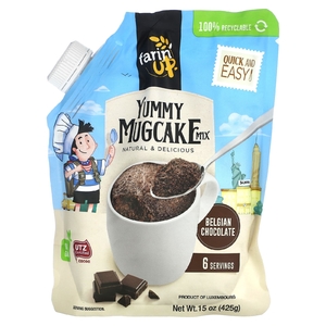 Farin' Up, Yummy Mugcake Mix, бельгийский шоколад, 425 г (15 унций) (Товар снят с продажи) 