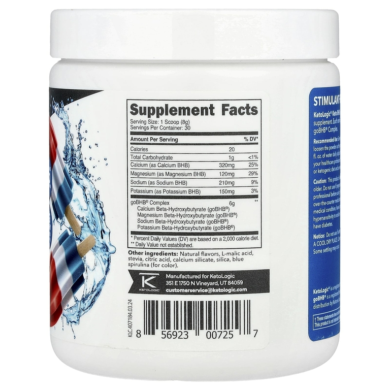 KetoLogic, Keto BHB, Patriot Pop, 249 г (8,9 унции)