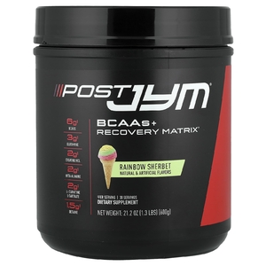 JYM Supplement Science, После JYM® BCAA + матрица восстановления, радужный шербет, 600 г (1,3 фунта)