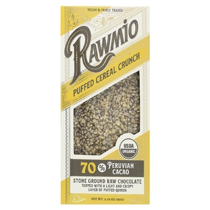 Rawmio, Каменный молотый необработанный шоколад, хрустящие воздушные хлопья, 60 г (2,12 унции)