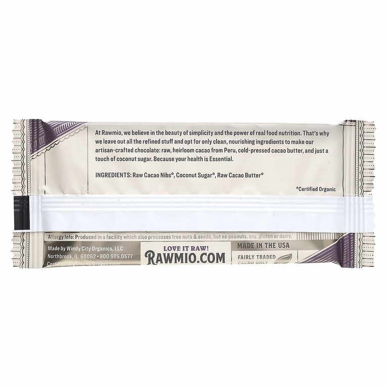 Rawmio, Essential Bar, органический необработанный шоколад, 85% какао, довольно темный, 30 г (1,1 унции)