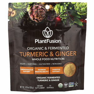 PlantFusion, Органическая и ферментированная куркума и имбирь, 135 г (4,76 унции)