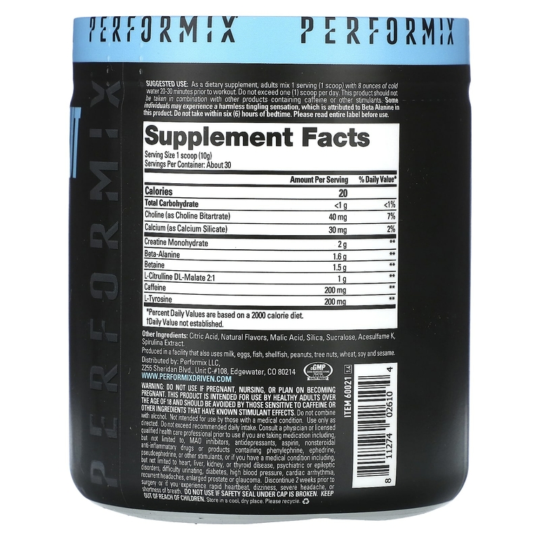 Performix, Ion Performance перед тренировкой + креатин, голубой лед, 303 г (10,7 унции)