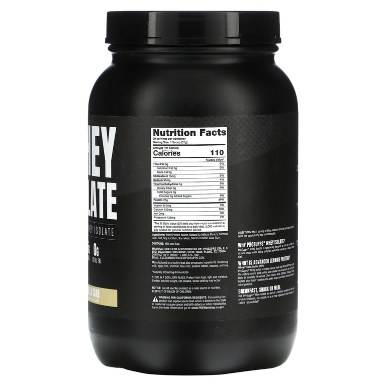 ProSupps, Изолят сыворотки, ванильный торт, 907 г (2 фунта)