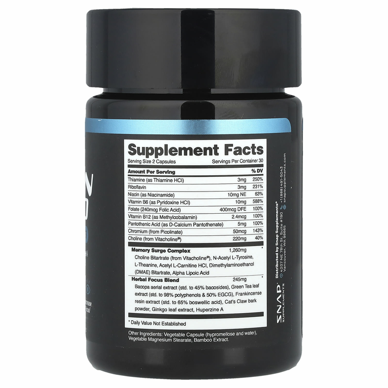 Snap Supplements, Brain Food, 60 капсул