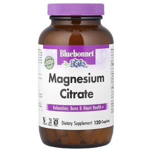 Bluebonnet Nutrition, цитрат магния, 120 капсуловидных таблеток (200 мг в 1 таблетке)