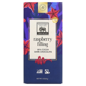 Endangered Species Chocolate, Плитка темного шоколада, малиновая начинка, 60% какао, 85 г (3 унции)