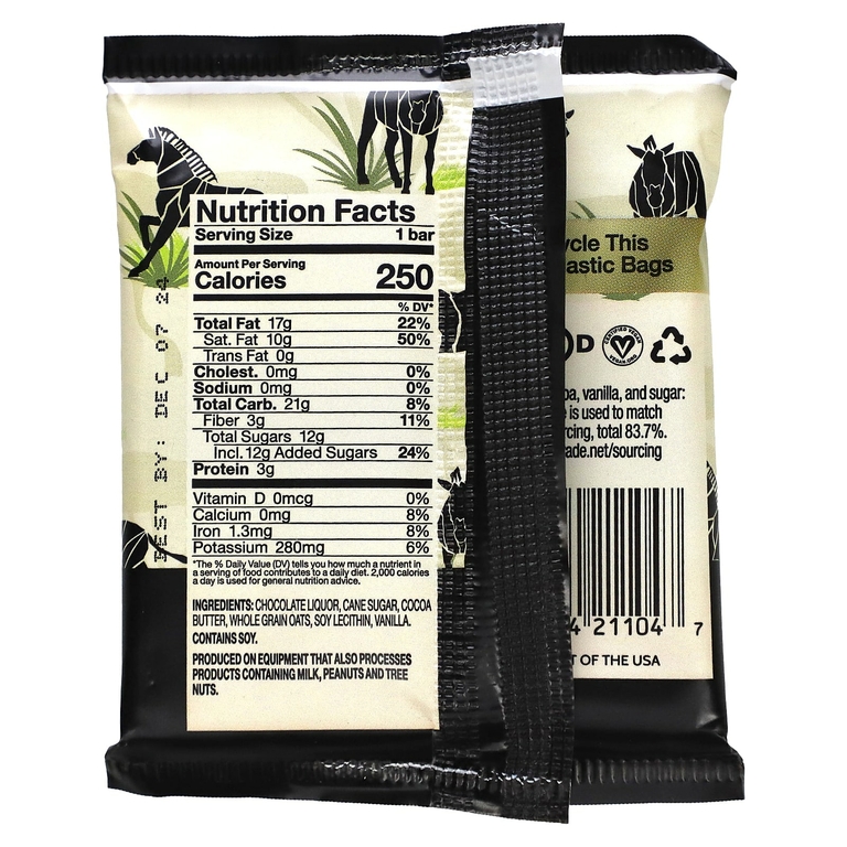 Endangered Species Chocolate, Овсяное молоко, 55% какао, темный шоколад, 42,5 г (1,5 унции)