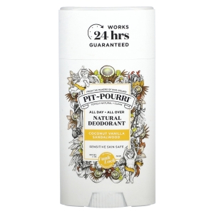 Poo-Pourri, Pit-Pourri®, натуральный дезодорант, кокос, ваниль и сандаловое дерево, 70 г (2 унции) (Товар снят с продажи) 