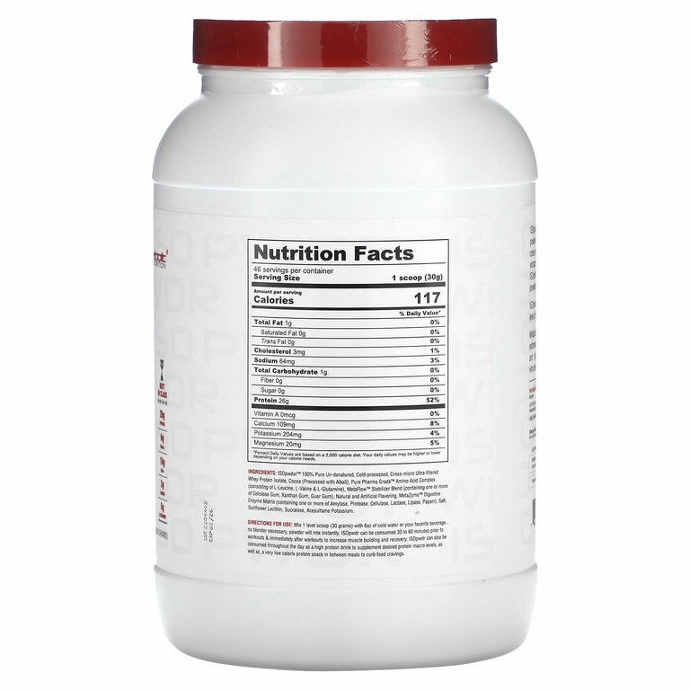 Metabolic Nutrition, ISOpwDR, изолят сывороточного протеина, со вкусом шоколадного кекса, 1380 г (3,04 фунта)