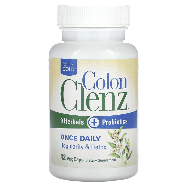 BodyGold, Colon Clenz, регулярность и детоксикация, 42 растительных капсулы (Товар снят с продажи) 