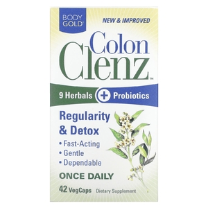 BodyGold, Colon Clenz, регулярность и детоксикация, 42 растительных капсулы (Товар снят с продажи) 