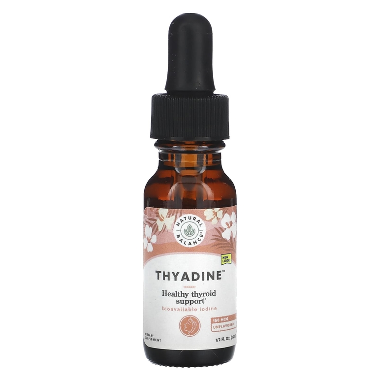 Natural Balance, Thyadine, поддержка здоровья щитовидной железы, без добавок, 150 мкг, 15 мл (0,5 жидк. унц.)