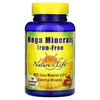 Nature's Life, Mega Minerals, минералы, без железа, 100 вегетарианских капсул