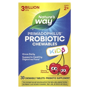 Nature's Way, Primadophilus, для детей, со вкусом вишни, 3 млрд КОЕ, 30 жевательных таблеток