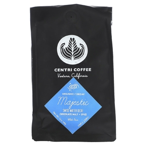 Centri Coffee, Centri Coffee, органический Majestic, шоколадный солод и специи, цельные зерна, без кофеина, 340 г (12 унций)