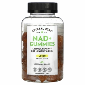 Crystal Star, NAD + жевательные мармеладки, лимон, 60 вегетарианских жевательных мармеладок (Товар снят с продажи) 
